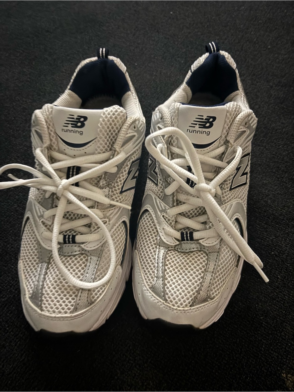New Balance Woman's White and Silver Mesh Running Sneakers